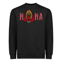 Black Nana Lady Of Guadalupe Heavyweight Sweatshirt - Jasminsmagicworld
