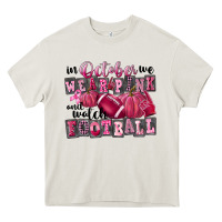 Cream in october we wear pink and watch football Heavy Core Tee - FaDigitalArtStudio