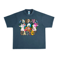 Midnight Navy Happy Easter Urban Heavy Tee - CowhideDigitalArt