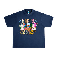 Navy Happy Easter Urban Heavy Tee - CowhideDigitalArt