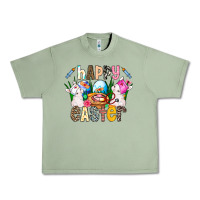 Oil Green Happy Easter Urban Heavy Tee - CowhideDigitalArt
