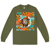 Army Green Hereford Bull Long Sleeve Tee - LillyAllenDesigns