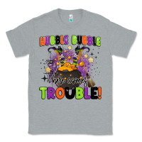 Heather Grey kids halloween hubble bubble here comes trouble Classic Tee - BarkalooDesign