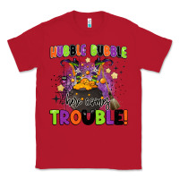 Red kids halloween hubble bubble here comes trouble Classic Tee - BarkalooDesign