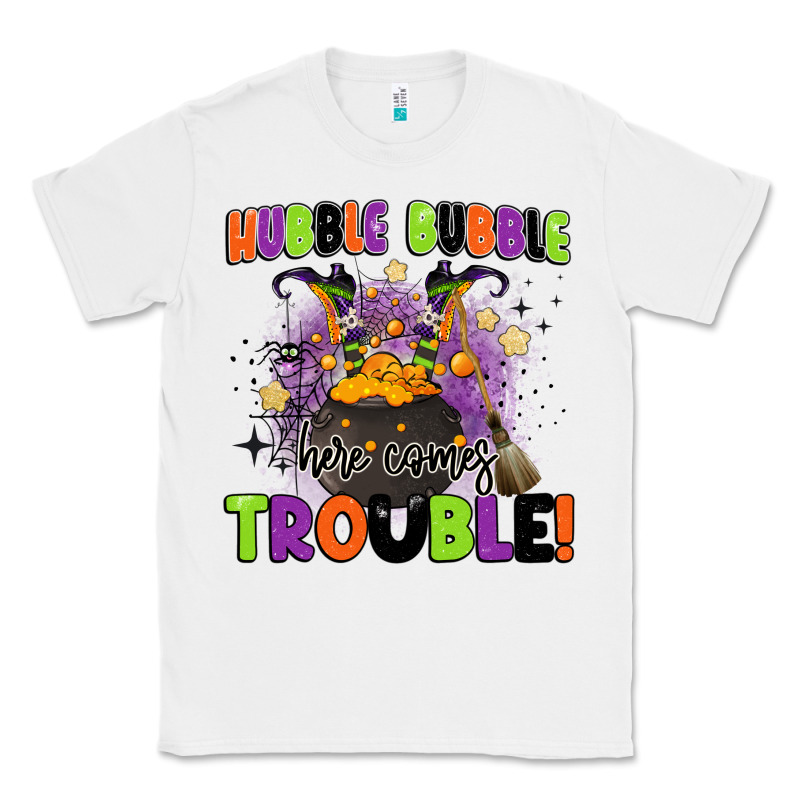 Kids Halloween Hubble Bubble Here Comes Trouble Classic Tee by BarkalooDesign | Teevron