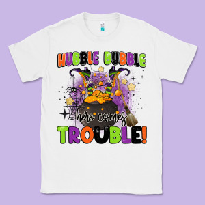Kids Halloween Hubble Bubble Here Comes Trouble Classic Tee Designed By Barkaloodesign