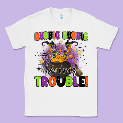 Kids Halloween Hubble Bubble Here Comes Trouble Classic Tee Designed By Barkaloodesign