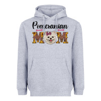 Heather Grey western mom pomeranian Heavyweight Hoodie - RanaPortraitStore