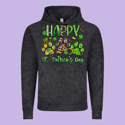Happy St. Patricks Day Paws Vintage Hoodie Designed By Artiststas