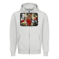 Dove Grey army cowhide leopard Christmas Zipper Hoodie - Jasminsmagicworld
