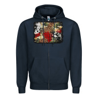 Navy army cowhide leopard Christmas Zipper Hoodie - Jasminsmagicworld