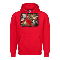 Red army cowhide leopard Christmas Zipper Hoodie - Jasminsmagicworld