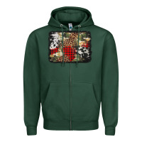 Sports Green army cowhide leopard Christmas Zipper Hoodie - Jasminsmagicworld