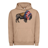 Pigment Burro american bison with indian headdress Urban Hoodie - RanaPortraitStore