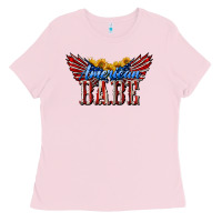 Bubblegum Pink American Babe With Sunflowers Ladies Tee - LillyAllenDesigns