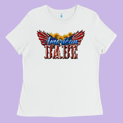 American Babe With Sunflowers Ladies Tee Designed By Lillyallendesigns