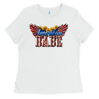 White American Babe With Sunflowers Ladies Tee - LillyAllenDesigns