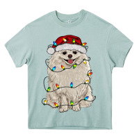 Arona white pomeranian with christmas lights Heavy Core Tee - RanaPortraitStore