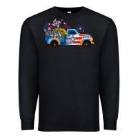 Black USA 4th of July Sunflower Truck Premium Sweatshirt - Jasminsmagicworld