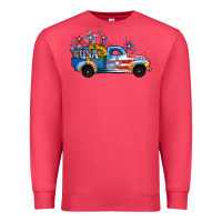 Cardinal USA 4th of July Sunflower Truck Premium Sweatshirt - Jasminsmagicworld