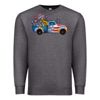 Charcoal Heather USA 4th of July Sunflower Truck Premium Sweatshirt - Jasminsmagicworld