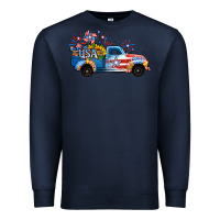 Navy USA 4th of July Sunflower Truck Premium Sweatshirt - Jasminsmagicworld