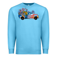 Ocean Blue USA 4th of July Sunflower Truck Premium Sweatshirt - Jasminsmagicworld
