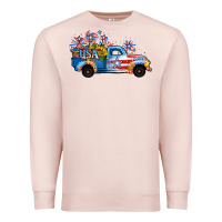 Pale Pink USA 4th of July Sunflower Truck Premium Sweatshirt - Jasminsmagicworld