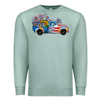 Seafoam USA 4th of July Sunflower Truck Premium Sweatshirt - Jasminsmagicworld