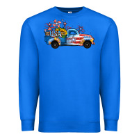 True Royal USA 4th of July Sunflower Truck Premium Sweatshirt - Jasminsmagicworld