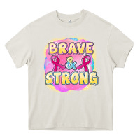 Cream brave and strong cancer Heavy Core Tee - FaDigitalArtStudio