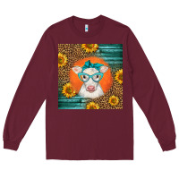 Burgundy charolais cow Long Sleeve Tee - LillyAllenDesigns