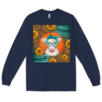 Navy charolais cow Long Sleeve Tee - LillyAllenDesigns