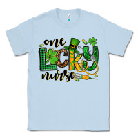 Dusty Blue St. Patrick's Day One lucky Nurse Classic Tee - OliviaCreatesArt