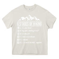 Cream hiking 6 stages of hiking funny hiking nature adventure Heavy Core Tee - baoMotion