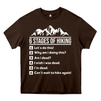 Chocolate Brown hiking 6 stages of hiking funny hiking nature adventure Heavy Core Tee - baoMotion