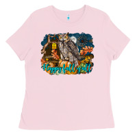 Bubblegum Pink Happy Fall Y'all Owl Ladies Tee - LillyAllenDesigns