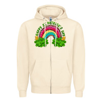 Sandshell Happy St. Patrick's Day Rainbow And Shamrock Zipper Hoodie - RanaPortraitStore