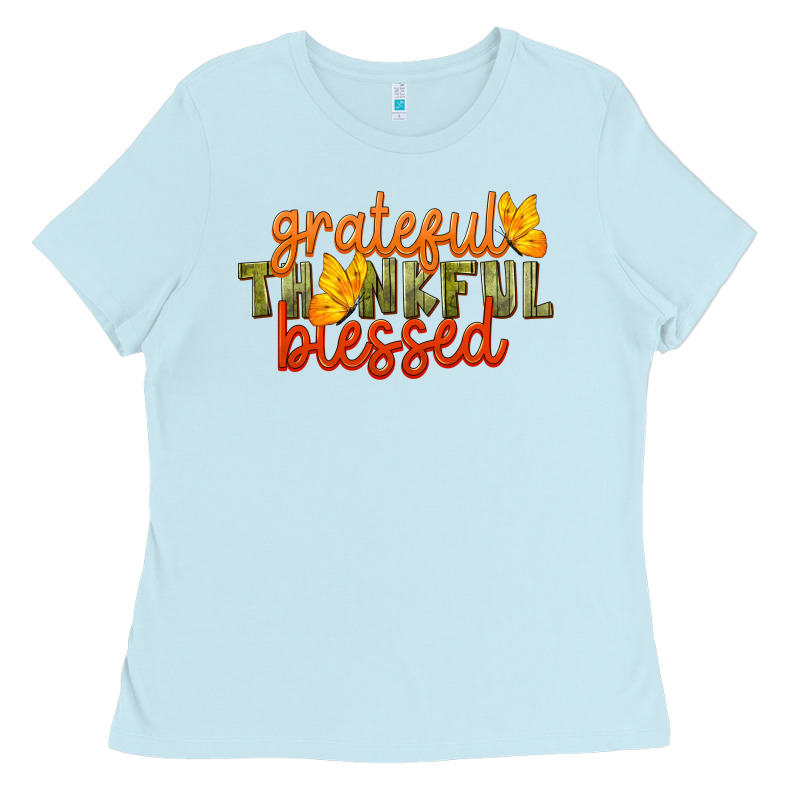 Fall Grateful Thankful Blessed Ladies Tee by LillyAllenDesigns | Teevron