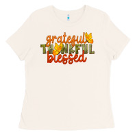Bone Fall Grateful Thankful Blessed Ladies Tee - LillyAllenDesigns