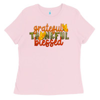 Bubblegum Pink Fall Grateful Thankful Blessed Ladies Tee - LillyAllenDesigns