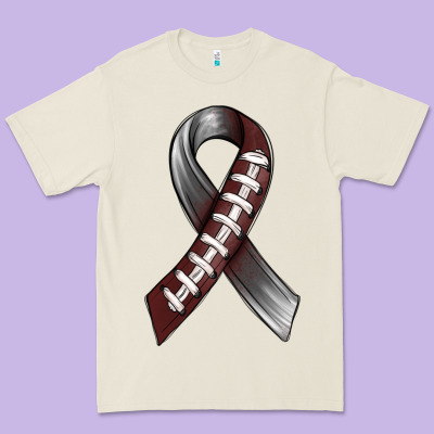 Gray Ribbon American Football Premium Tee Designed By Bundleandbundleshop