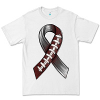 White Gray Ribbon American Football Premium Tee - BundleAndBundleShop