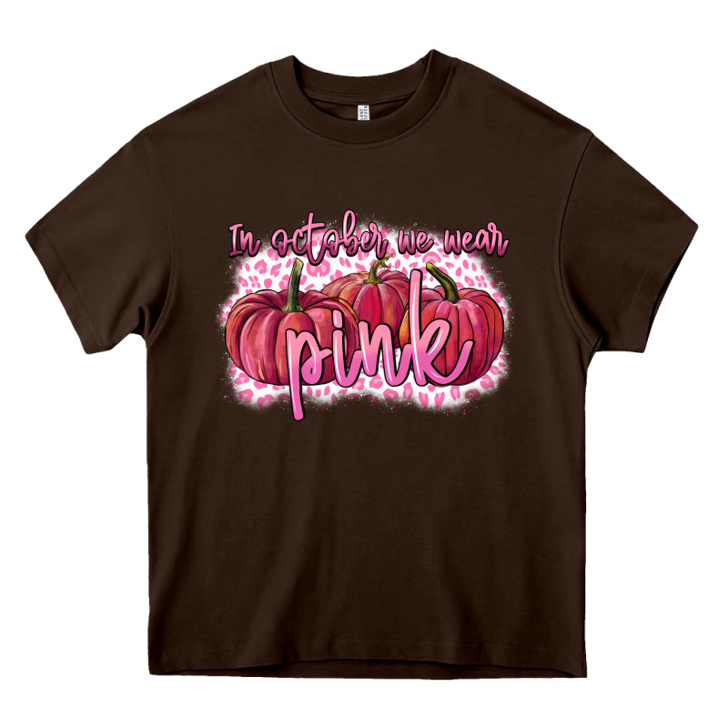 In October We Wear Pink Breast Cancer Heavy Core Tee by FaDigitalArtStudio | Teevron
