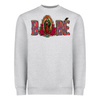 Heather Grey Bebe Our Lady Of Guadalupe Heavyweight Sweatshirt - Jasminsmagicworld
