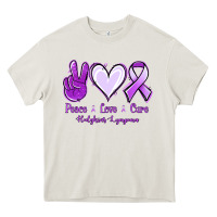 Cream Peace Love Cure Odgkins Lympoma Heavy Core Tee - Jasminsmagicworld
