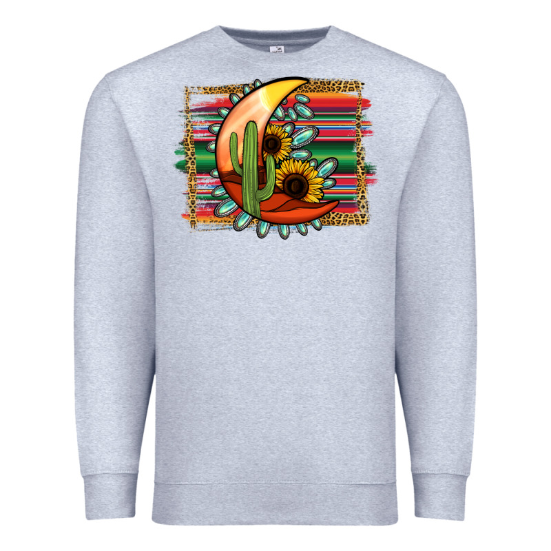 Desert Moon With Serape Background Premium Sweatshirt by Jasminsmagicworld | Teevron