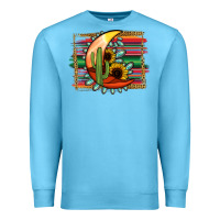 Ocean Blue Desert Moon With Serape Background Premium Sweatshirt - Jasminsmagicworld