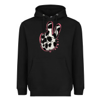 Black Black White Dalmatian Peace Sign Heavyweight Hoodie - Jasminsmagicworld