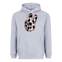 Heather Grey Black White Dalmatian Peace Sign Heavyweight Hoodie - Jasminsmagicworld